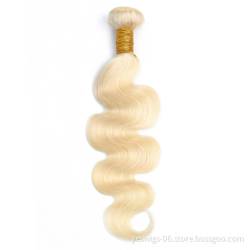 Wholesale Blonde 613 Hair Bundles Pre Colored Cuticle Aligned Virgin Donor 613 Blonde Raw Indian Human Hair Extension Body Wave